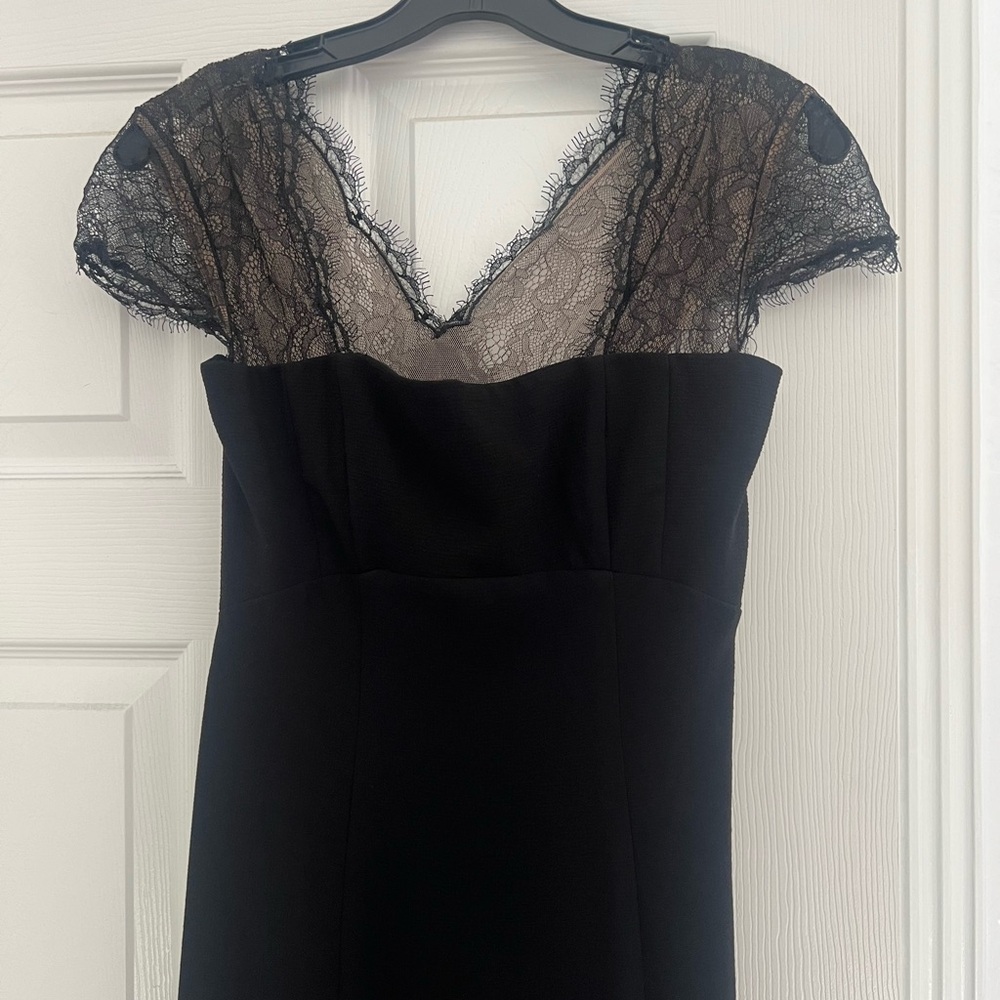 Bcbg Maxazria Black Julia Fitted Gown/ Dress with Lace Back $398 - Picture 4 of 7